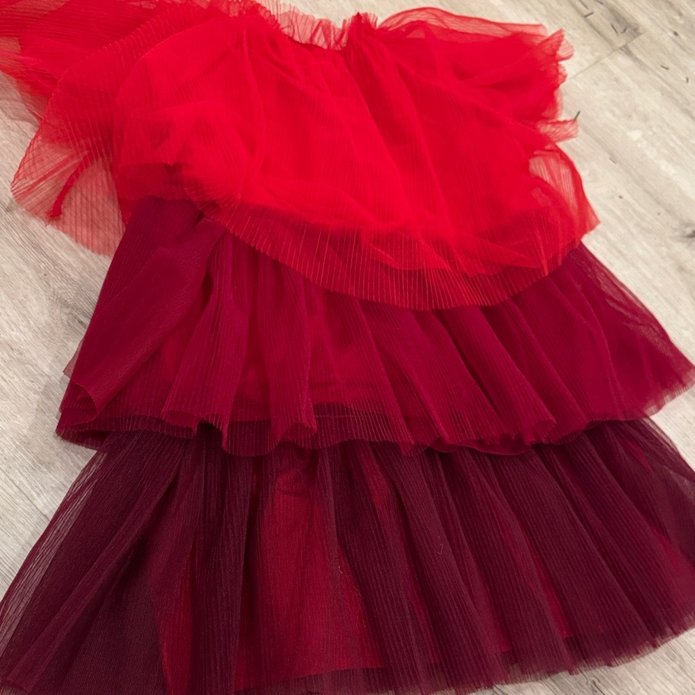 Brand New H&M Red and Burgundy Layered Tulle Dress - Picture 3 of 3